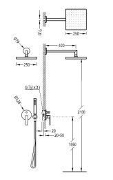 Фото Душевая система Tres Class (20518002) хром