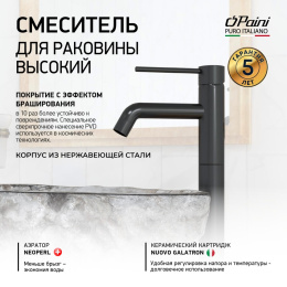 Фото Смеситель для раковины Paini Cox 78PZ205OLL черный