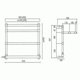 Полотенцесушитель электрический Margaroli Sole 554-3 с полкой 5544703CRGOPC, хром
