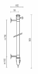 Фото Полотенцесушитель электрический Margaroli Arcobaleno 616 616900OBC, высота 90 см, ширина 7.4 см, ста