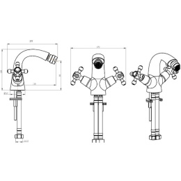 Фото Смеситель для биде Boheme Tradizionale Oro (296) золото
