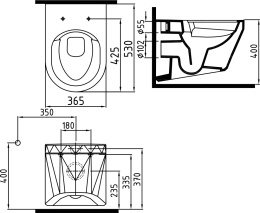 Фото Унитаз подвесной Bien Moly MLKA052N1VP1W3000 безободковый, с функцией биде