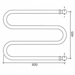Фото Полотенцесушитель водяной Margaroli Vento (Венто) 403 403CR, высота 38 см, ширина 46.5 см
