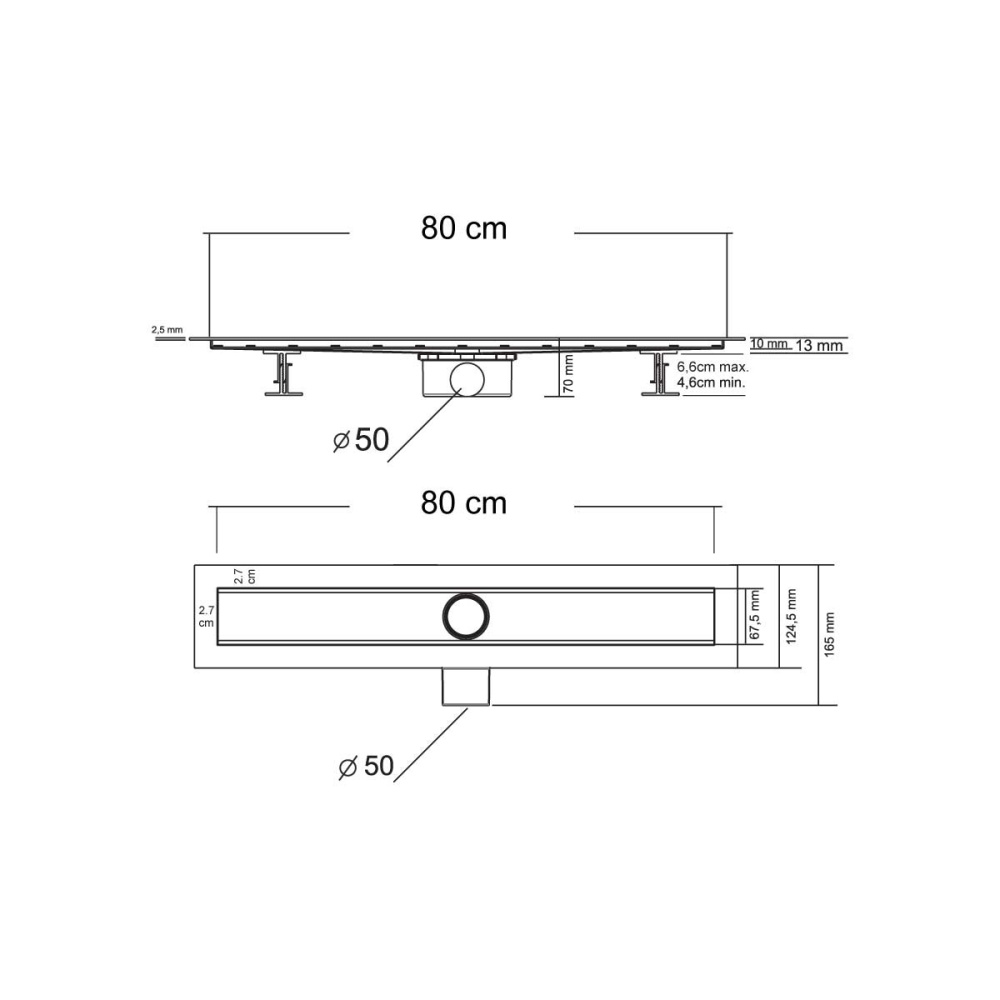 Душевой лоток Vincea Say Optima (SAY.601.80.B.M.S.BLOK) черный