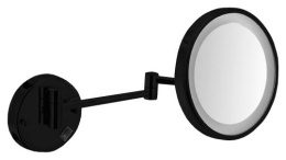 Косметическое зеркало Nofer Classic 08006.N с подсветкой, черное матовое