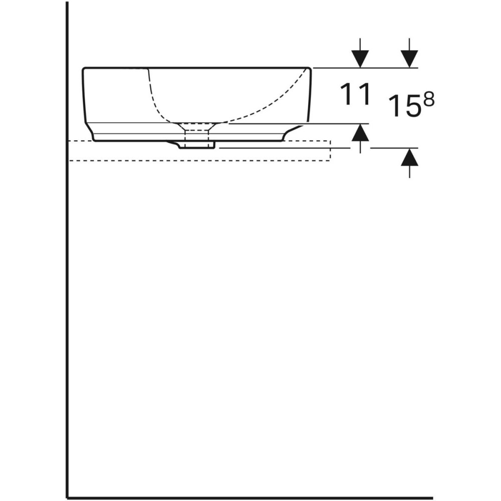 Geberit Variform 500.769.01.2 Раковина, встраиваемая сверху, накладная