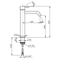 Смеситель для раковины Cisal Less New LN00354021, хром