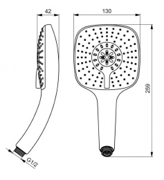 Промо-комплект для душа 8 в 1 Ideal Standard Ceraplan III, хром, B1153AA