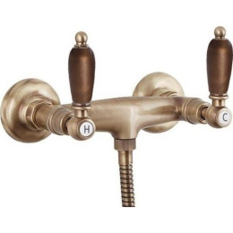 Фото Смеситель Cezares First DS-02-Nc цвет бронза, ручки орех