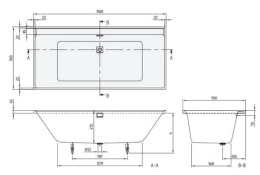 Акриловая ванна 190x90 Villeroy&Boch (UBA199COR2JV-RW), прямоугольная