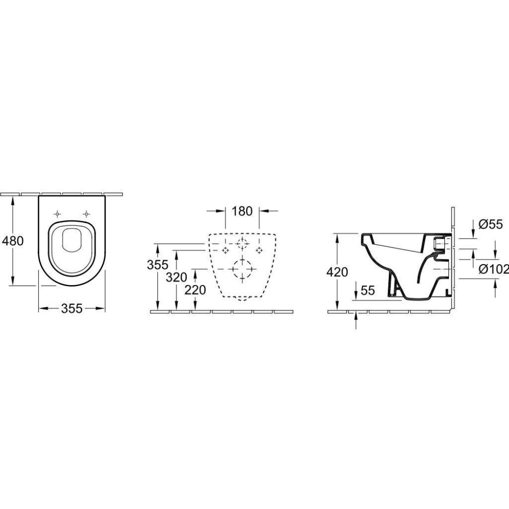 Подвесной унитаз 56821001 VILLEROY BOCH Omnia architectura