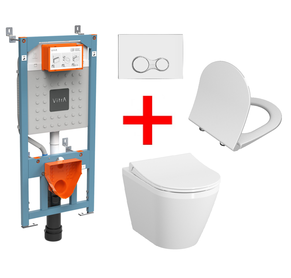 Подвесной унитаз с сиденьем Vitra Integra Square (9856B003-7205) белый