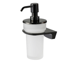 Дозатор для жидкого мыла с держателем WasserKRAFT Glan K-5199, PVD - покрытие черный глянец