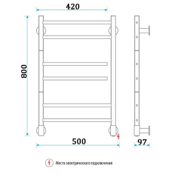 Фото Электрический полотенцесушитель Energy MULTY 800*500