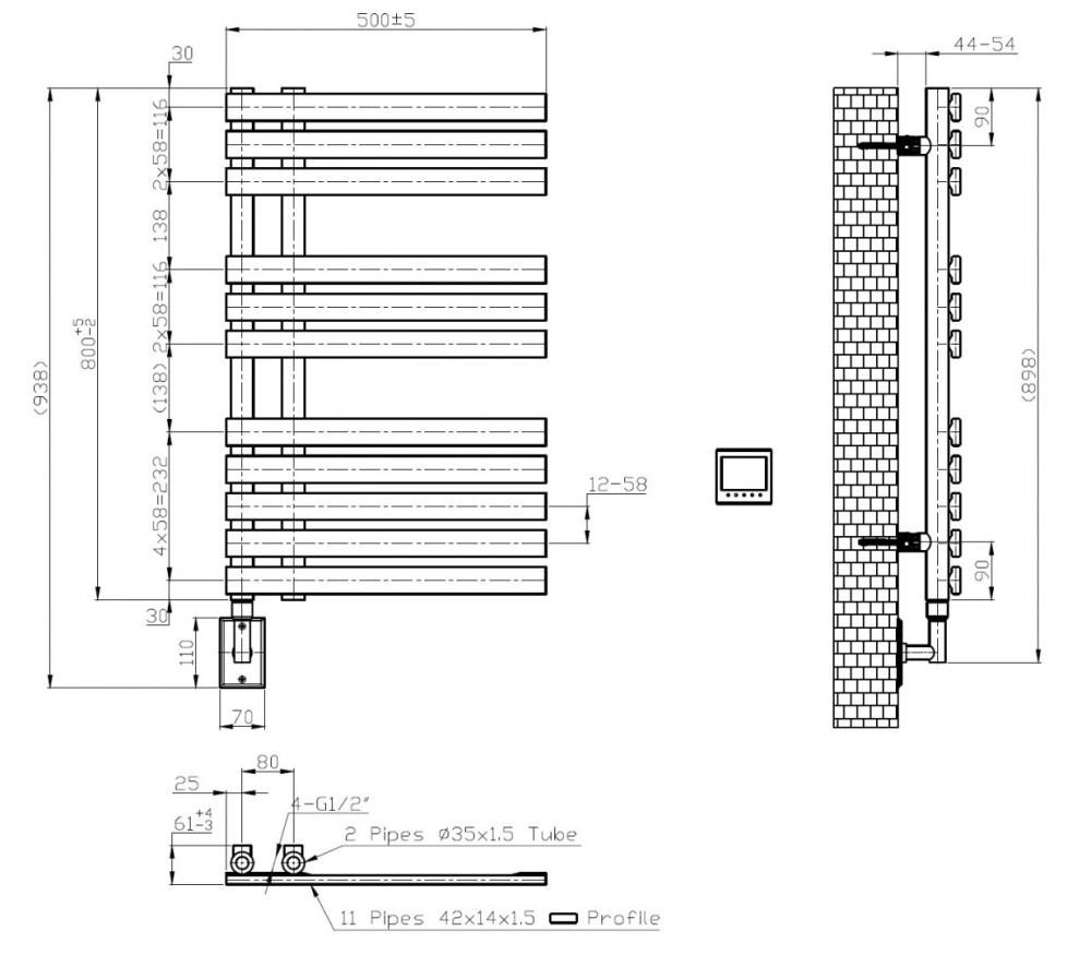 Фото Полотенцесушитель электрический Boheme Venturo (721-G) золото