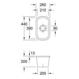 Мойка кухонная Villeroy&Boch Cisterna 26 U 26 см 670701R1 под столешницу