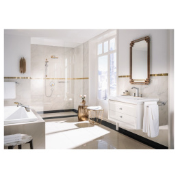Смеситель на борт ванны на 4 отверстия 31315090 Hansgrohe Metropol Classic (хром, золото)