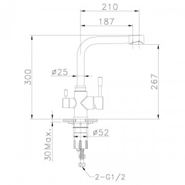 Смеситель для кухни Lemark с подключением к фильтру питьевой воды, золото (LM5061G)
