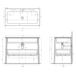 Фото Ceramica CIELO CATINO RETTANGOLE CALAR Agave/1 hole Раковина врезная 110 * 54 см (Agave)