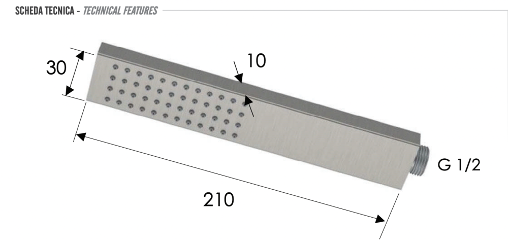 Фото Ручной душ Remer INOX SS317RRX, нержавеющая сталь