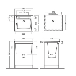 Фото Тумба для хозяйственной раковины Hatria Fifty.Unit (YXNX01) белый