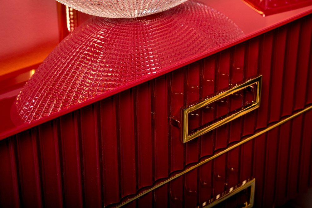 Фото Armadi Art 867-100-RG Тумба MONACO 100см h74см бордо глянец + золото под раковину чашу