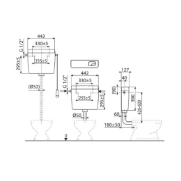 Фото Универсальный бачок AlcaPlast A93 для унитаза