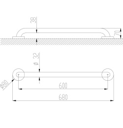 Фото Поручень прямой Nofer 15054.60.B глянцевый