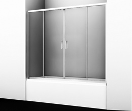 Стеклянная шторка WasserKraft Lippe 45S02-170 для душа, двустворчатая, 170 х 150 см