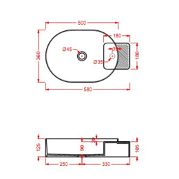Раковина накладная ArtCeram Cartesio (CAL001 32 99)
