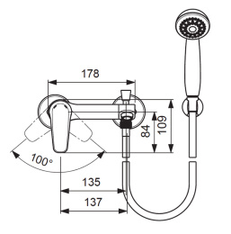 Фото Vidima BALANCE BA267AA Настенный смеситель для ванны/душа