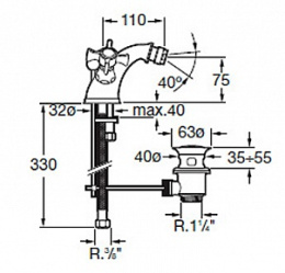 Фото Смеситель для биде Roca Florentina (5075032A0) хром