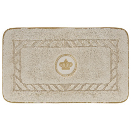 Migliore Коврик д/ванной комнаты 60х100 см. вышивка логотип КОРОНА, кремовый, окантовка золото 30766