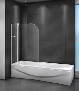 Шторка на ванну Cezares Relax RELAX-V-11-100/140-P-Bi-L/R, 100 х 140 см, стекло рифлёное, цвет профи