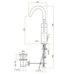 Смеситель Fiore XS 71CR7735 для биде