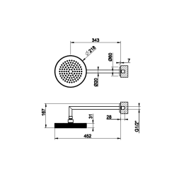 Фото Верхний душ Gessi Anello (63448#707) черный металлик матовый