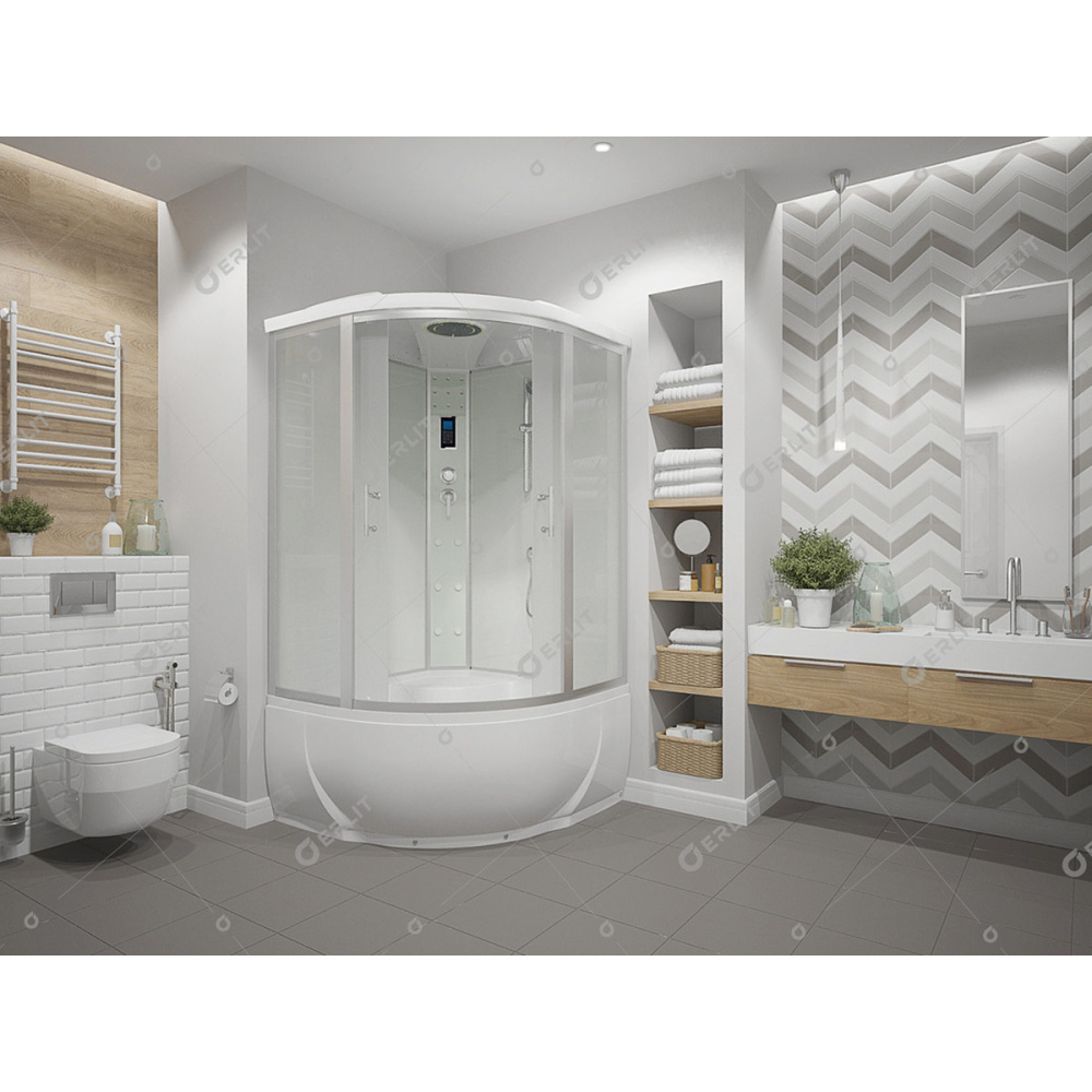 Душевая кабина 135x135x225 Erlit (ER4335T-W3) , Поддон высокий