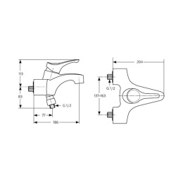 Фото Ideal Standard Ceramix 60 S A3832AA Смеситель для ванны