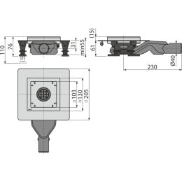 Сливной трап AlcaPlast (APV110)