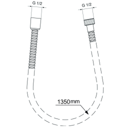 Пластиковый шланг для душа 1350 мм Ideal Standard IDEALRAIN BG135AA