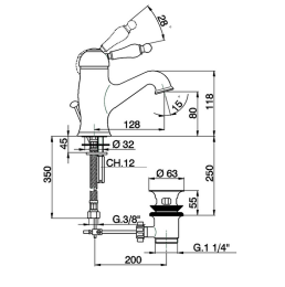 Смеситель для раковины Cisal Arcana Empress EM00051021, хром