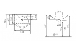 Фото Мебельная раковина Vitra Arkitekt (4047B003-0001) белый