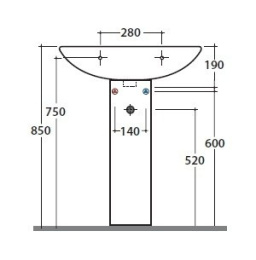Фото Колонна под раковину Globo Bowl+ (RA005.BI)