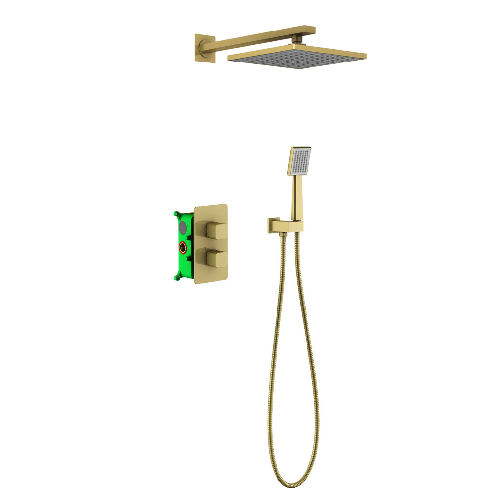 Фото Душевая система встроенная с термостатом Timo Petruma SX-5059/17SM золото матовое