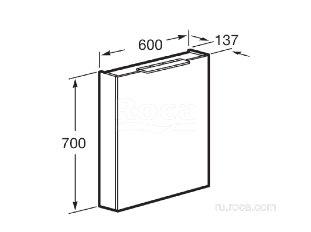 Фото Зеркальный шкаф Roca Oleta (A857645501) белый, матовый