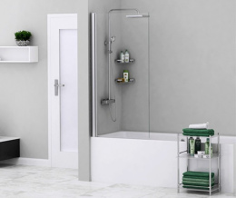 Фото Стеклянная шторка WasserKraft Berkel 48P01-80 для душа, распашная, одностворчатая