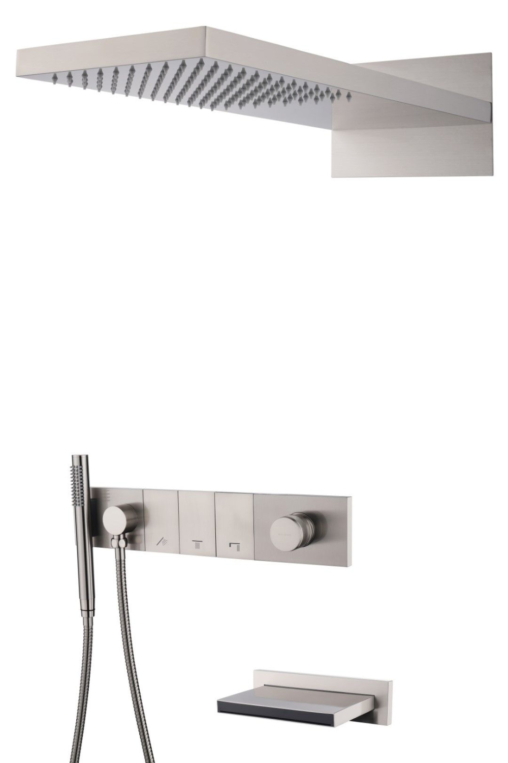 Фото Встроенная душевая система 55х45х140 см Boheme ZODIAC (132-2-NB) никель брашированный