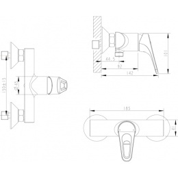Смеситель для душа Bravat Drop-D (F948162C-01)
