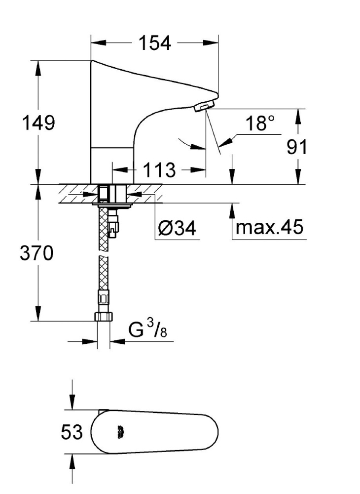 Фото Grohe Europlus 36208001 Кран, для раковины