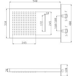 Фото Верхний душ Cisal Zen Shower ZS022530D2, серый